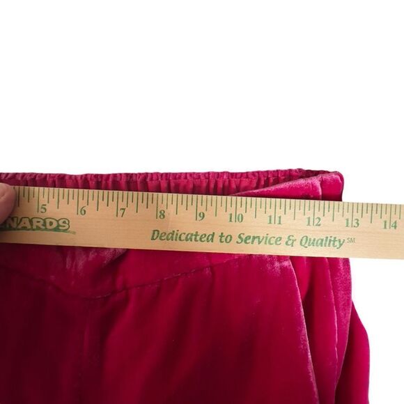 J Crew sz 0 Velvet Bright Berry Pink Pull On Peyton Pant High Rise Waist Trouser - Picture 13 of 14